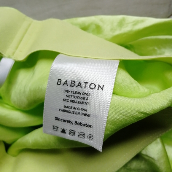BABATON Slip Mini Skirt Neon Yellow Size 00 Aritzia NWT - Picture 9 of 9